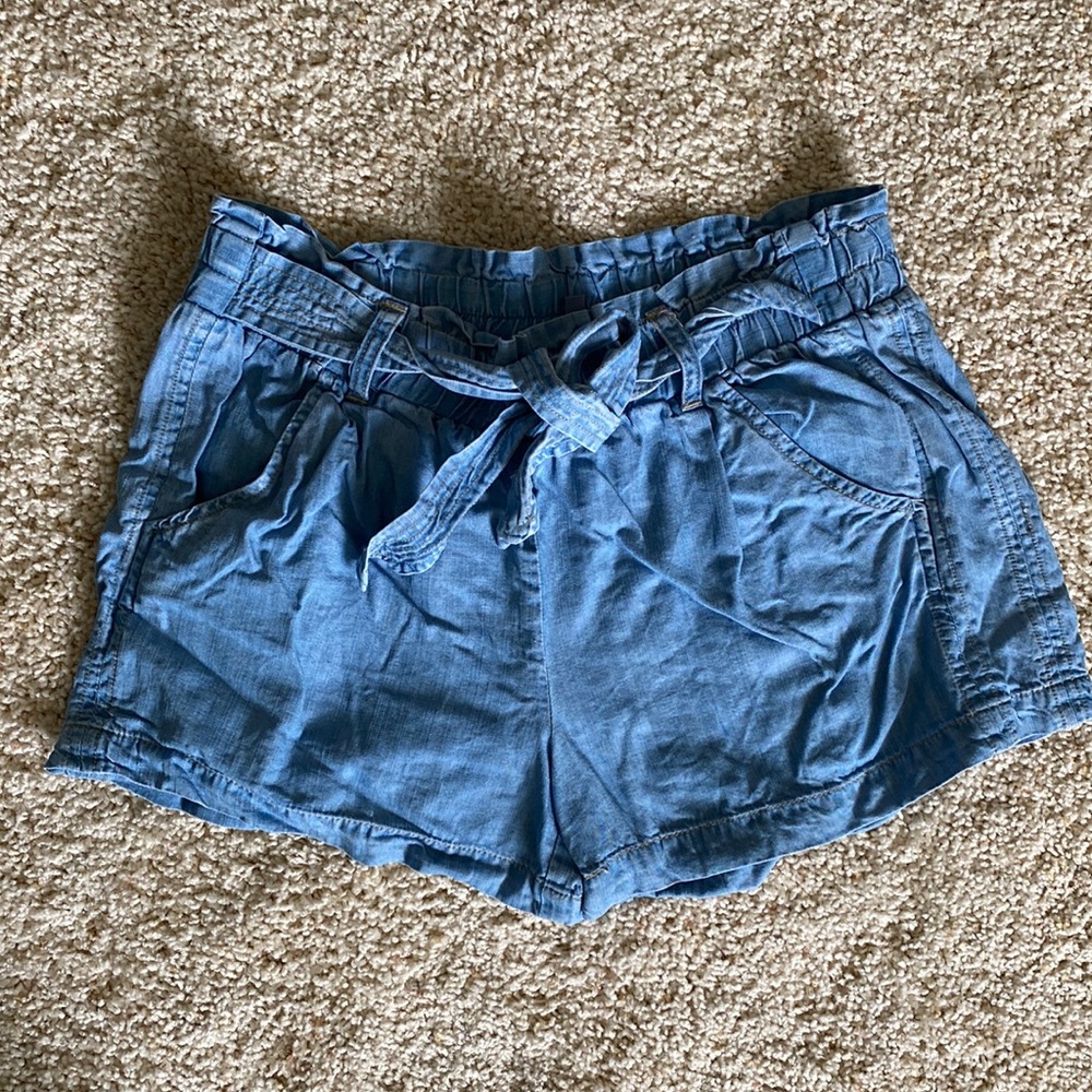 high waisted denim shorts